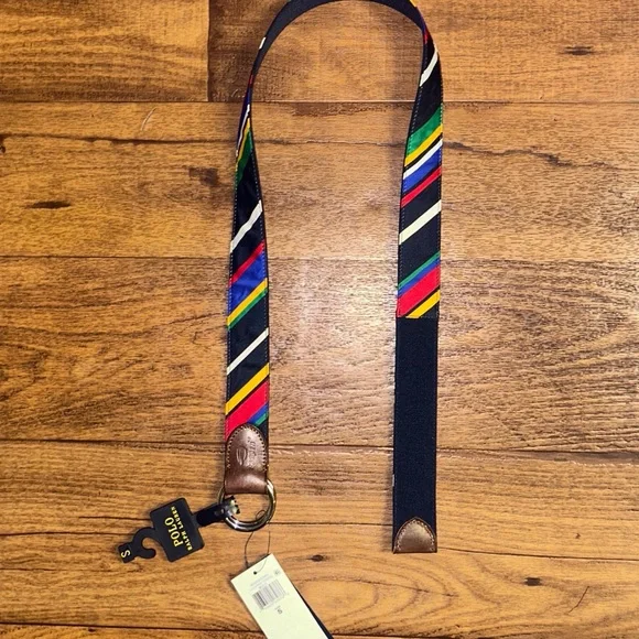 Polo by Ralph Lauren ~Men’s Size Small ~ USA Striped Multicolor Tennis Belt ~New Belts